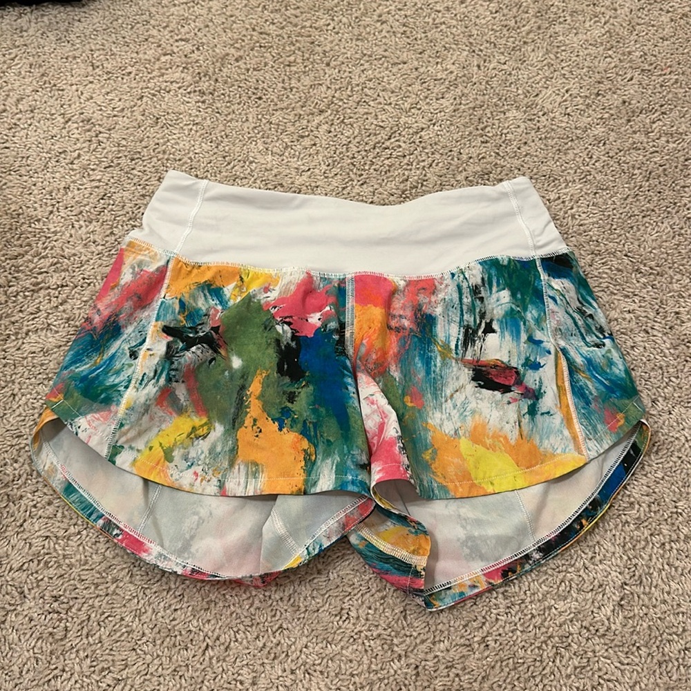 Lululemon Speed Up shorts | Size 2 | 4 Inch | No Limits White Multi